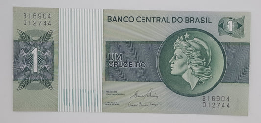 1980 Banco Central Do Brasil, Brazil - 1 (One) Brazilian Cruzeiro Banknote P-191AC