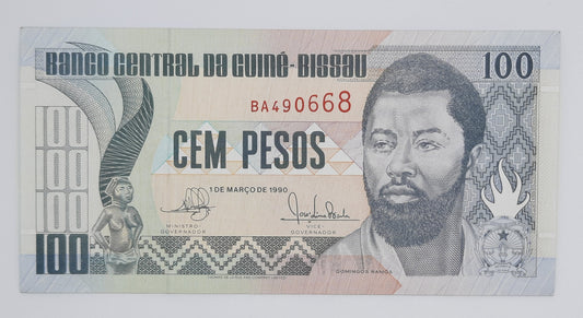 1990 Guinea-Bissau, Banco Central Da Guine-Bissau - 100 (Cem) Pesos Banknote P-11