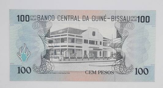1990 Guinea-Bissau, Banco Central Da Guine-Bissau - 100 (Cem) Pesos Banknote P-11