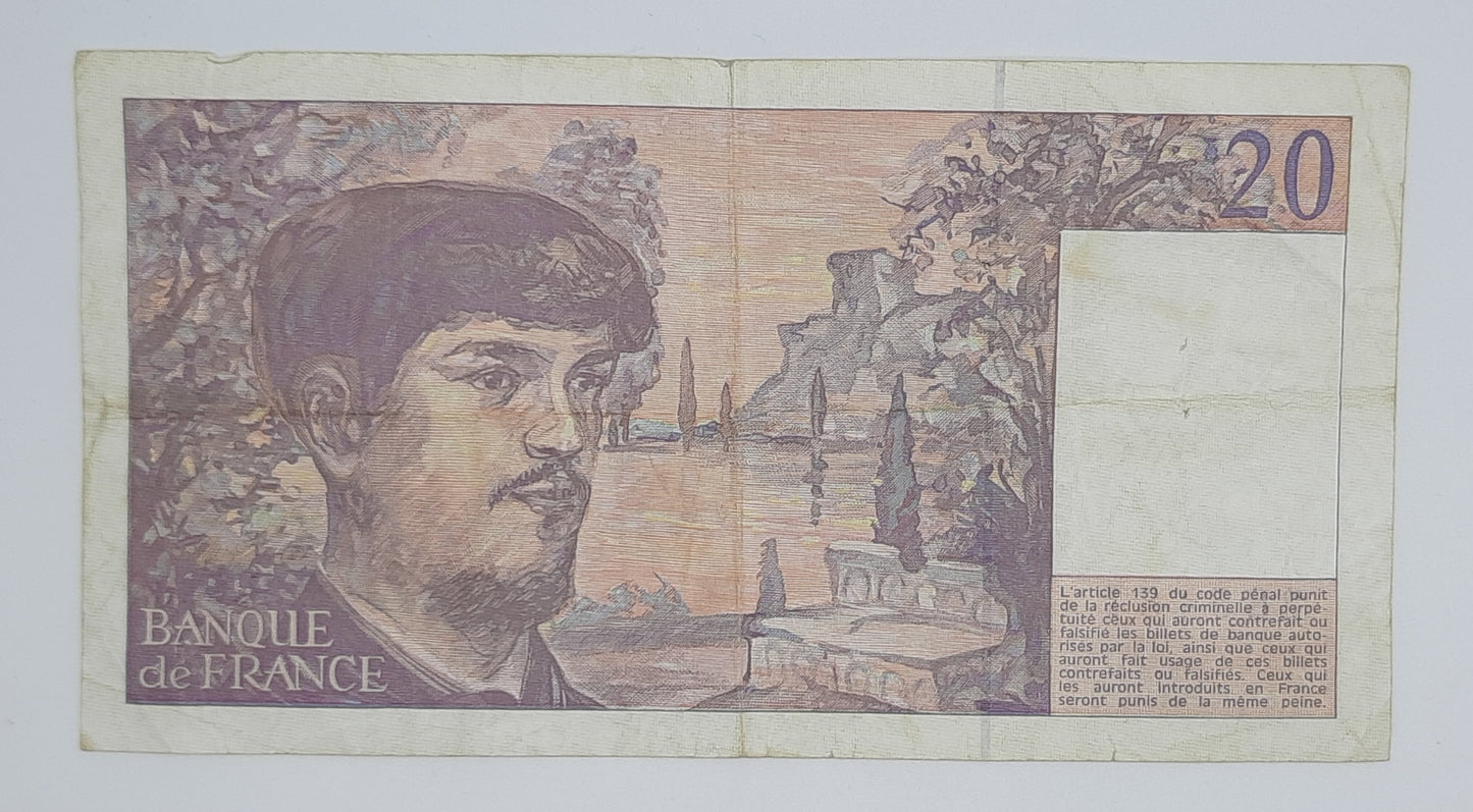 1997 Banque De France - 20 (Twenty) French Francs Banknote Serial No. V057 734356 P-151i