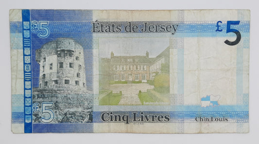 2010 States of Jersey, Channel Islands - 5 (Five) Jersey Pounds Banknote Serial No. AD 357239 P-33