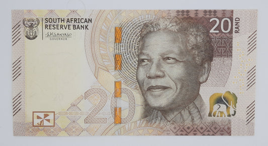 2023 South African Reserve Bank / 20 South African Rand ZAR Banknote Serial No. AB 21128077 P-149
