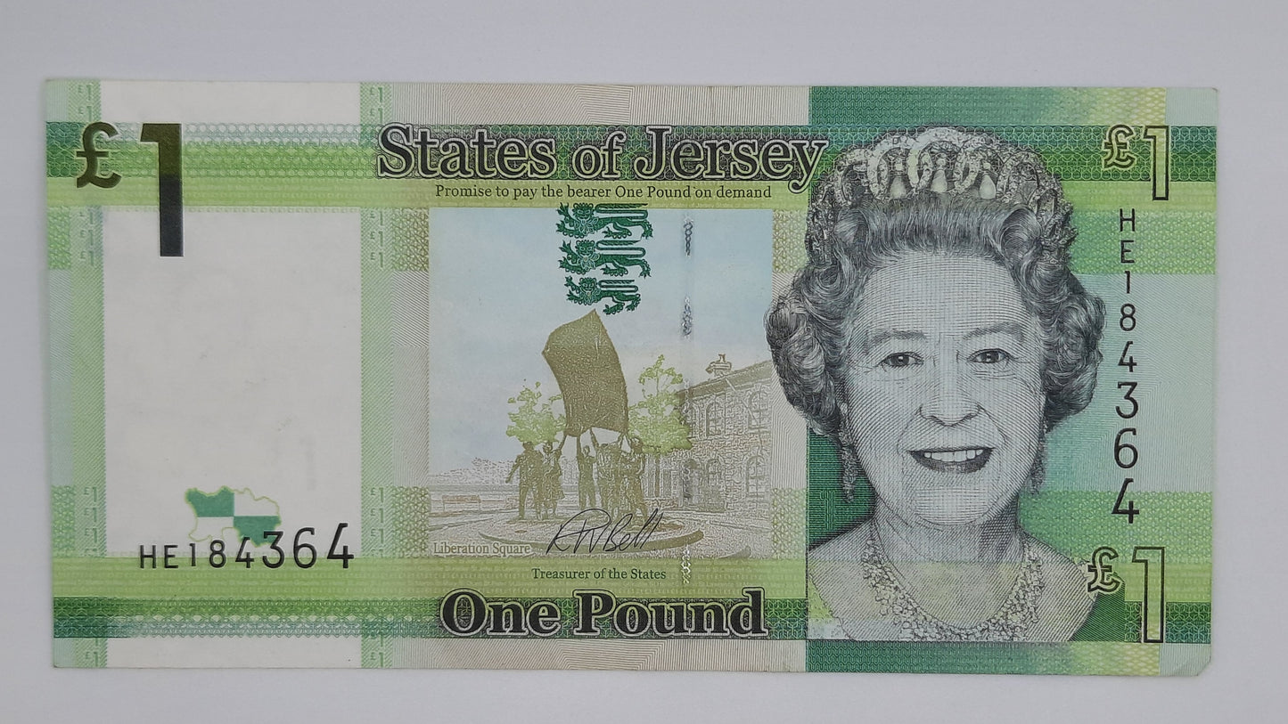 2010 States of Jersey, Channel Islands - 1 (One) Jersey Pound Banknote Serial No. HE 184364 P-32b