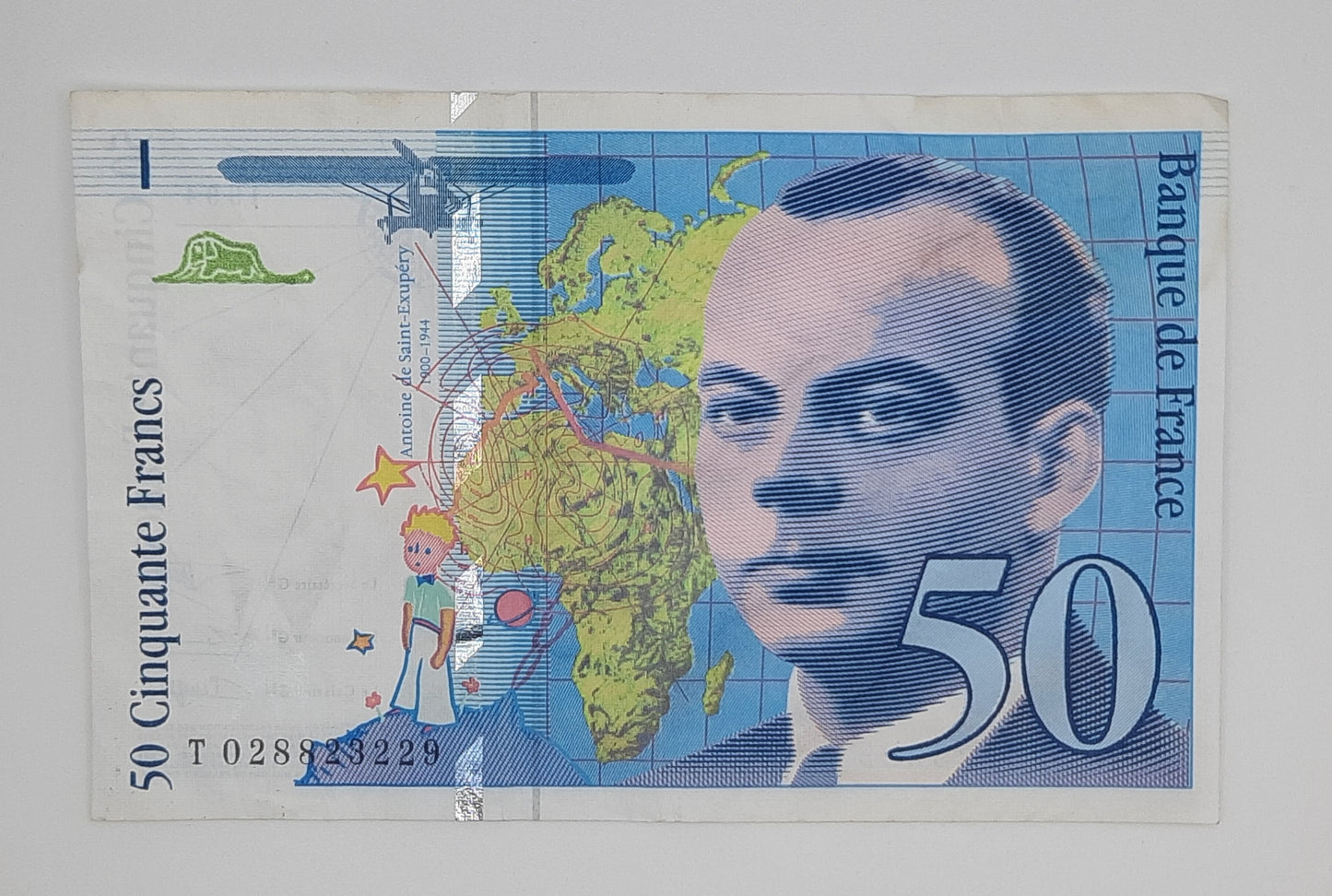 1994 Banque De France - 50 (Fifty) French Francs Banknote Serial No. T028823229 P-157
