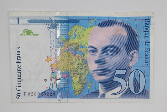 1994 Banque De France - 50 (Fifty) French Francs Banknote Serial No. T028823229 P-157