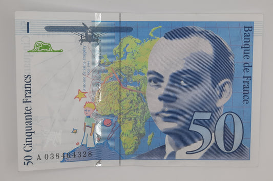 1997 Banque De France - 50 (Fifty) French Francs Banknote Serial No. A 038404328 P-157