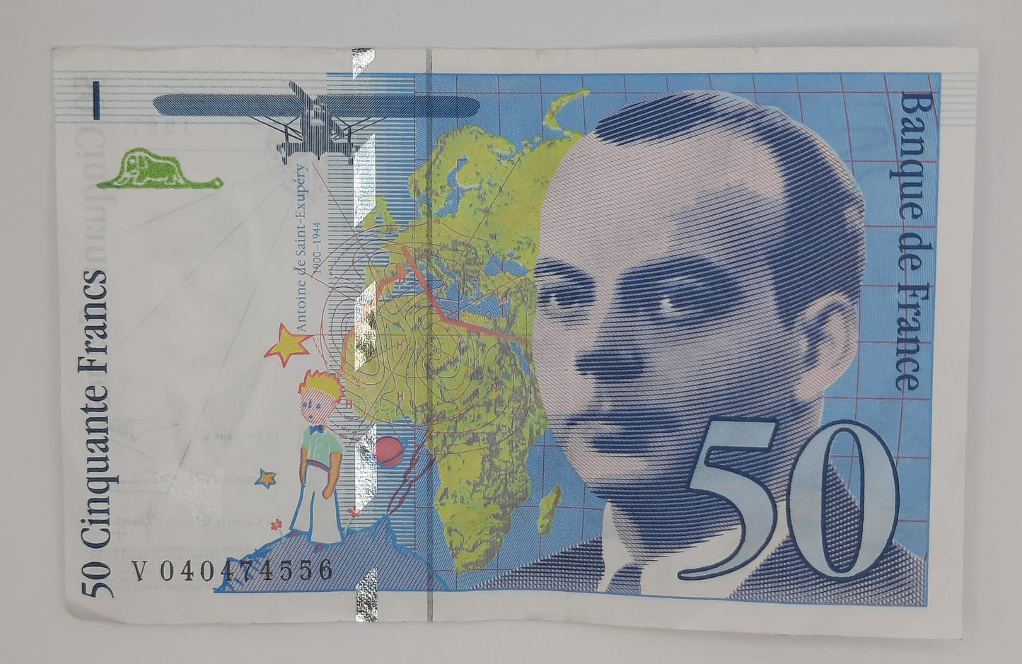 1997 Banque De France - 50 (Fifty) French Francs Banknote Serial No. V 040474556 P-157