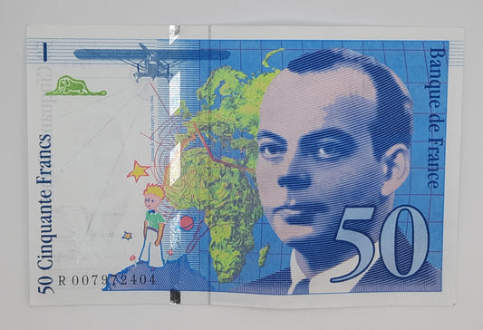 1993 Banque De France - 50 (Fifty) French Francs Banknote Serial No. R 007972404 P-157