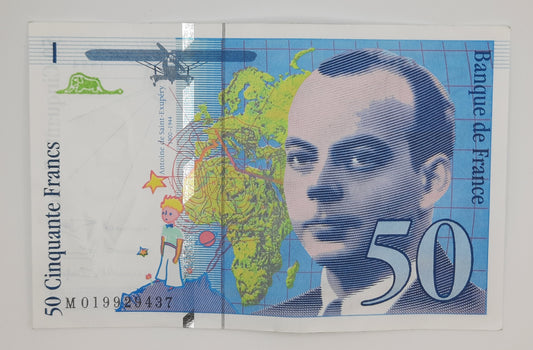 1994 Banque De France - 50 (Fifty) French Francs Banknote Serial No. M 019929437 P-157