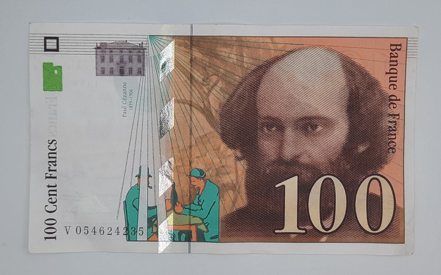 1998 Banque De France - 100 French Francs Banknote Serial No. V 054624235 P-158