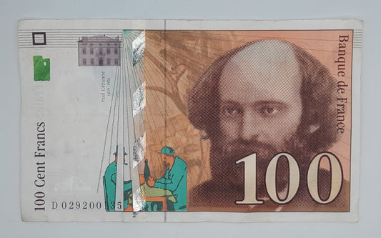 1997 Banque De France - 100 French Francs Banknote Serial No. D 029200135 P-158