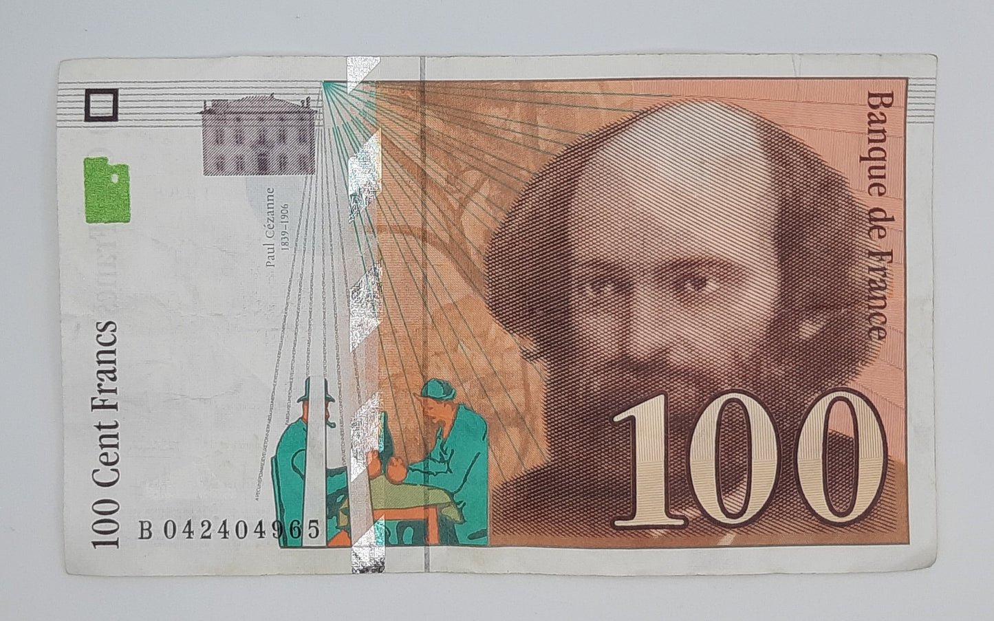 1998 Banque De France - 100 French Francs Banknote Serial No. B 042404965 P-158