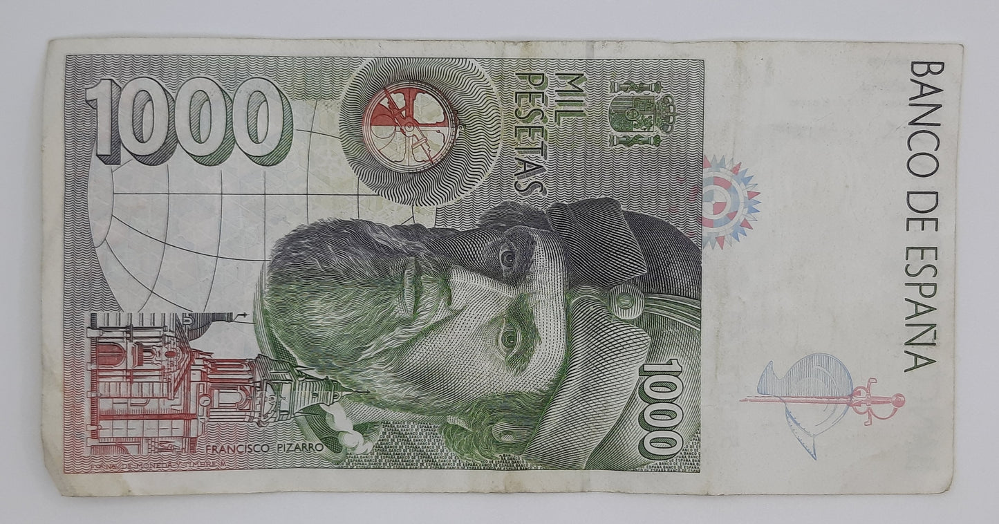 1992 Spain, Banco De Espana - 1000 Spanish Pesetas Banknote ESP Serial No  5R 507308 P-163