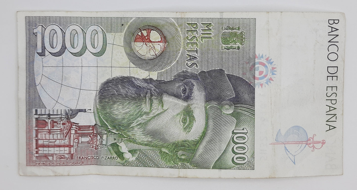 1992 Spain, Banco De Espana - 1000 Spanish Pesetas Banknote ESP Serial No  5H 3273316 P-163