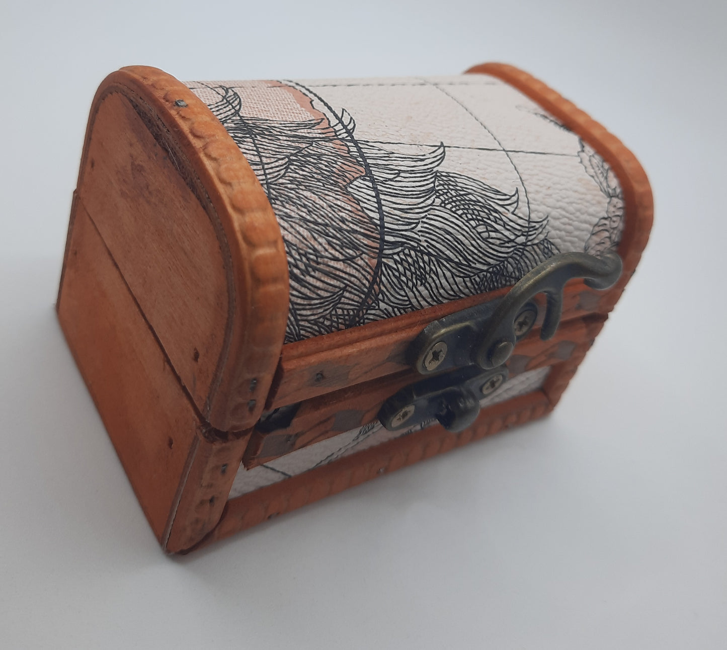 Mini Treasure Chest Starter Set – Wooden Keepsake Box Filled with World Coins