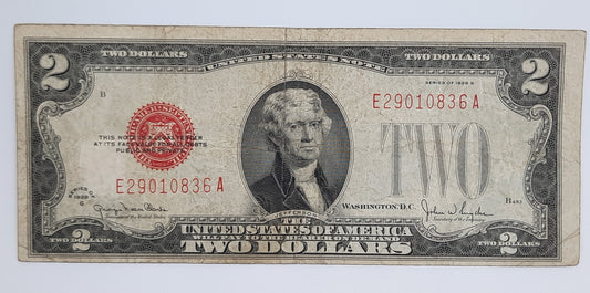 1928 United States of America - 2 (Two) US Dollars Silver Certificate Banknote Serial No. E 29010836 A P-377