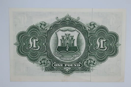 1975 Government of Gibraltar - £1 (One) Gibraltar Pound Banknote First Run Serial No. H 513493 P-18c