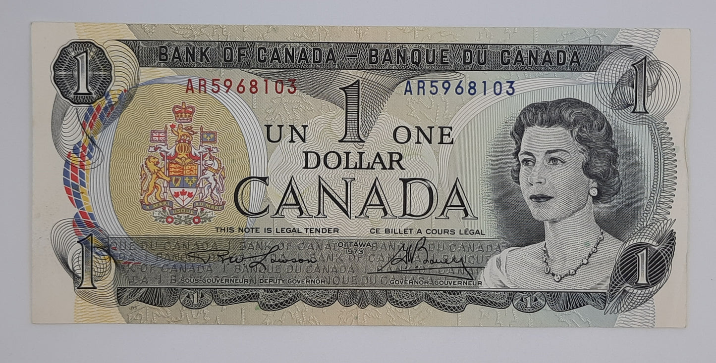 1973 Bank of Canada / Banque Du Canada - 1 (One) Canadian Dollar CAD Banknote P-85