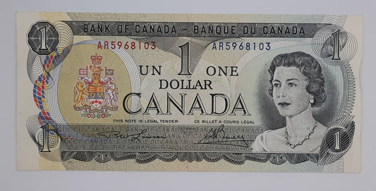 1973 Bank of Canada / Banque Du Canada - 1 (One) Canadian Dollar CAD Banknote P-85
