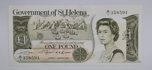 1979 Government of St. Helena - 1 (One) Pound SHP Banknote First Run Serial No. A1 358591 P-9