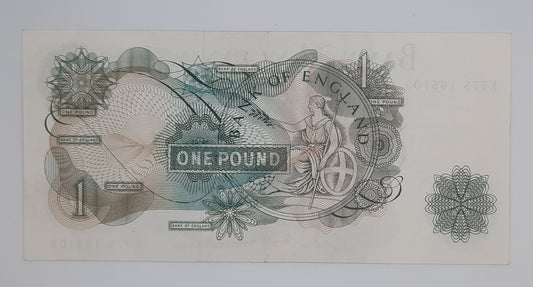 1963 Bank of ENGLAND, UK - £1 (One) British Pound Banknote Serial No. K77S 165103P-377c