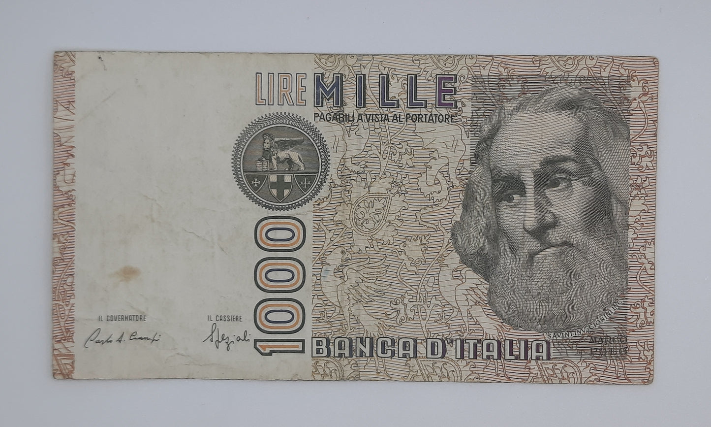 1982 Banca D'Italia, Italy - 1000 Italian Lire ITL Banknote P-109 Serial No. EE 716016 R