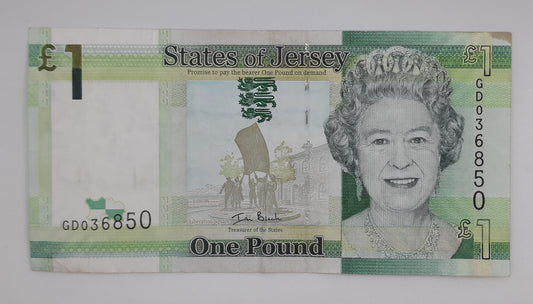 2010 States of Jersey, Channel Islands - 1 (One) Jersey Pound Banknote Serial No. GD 036850 P-32a