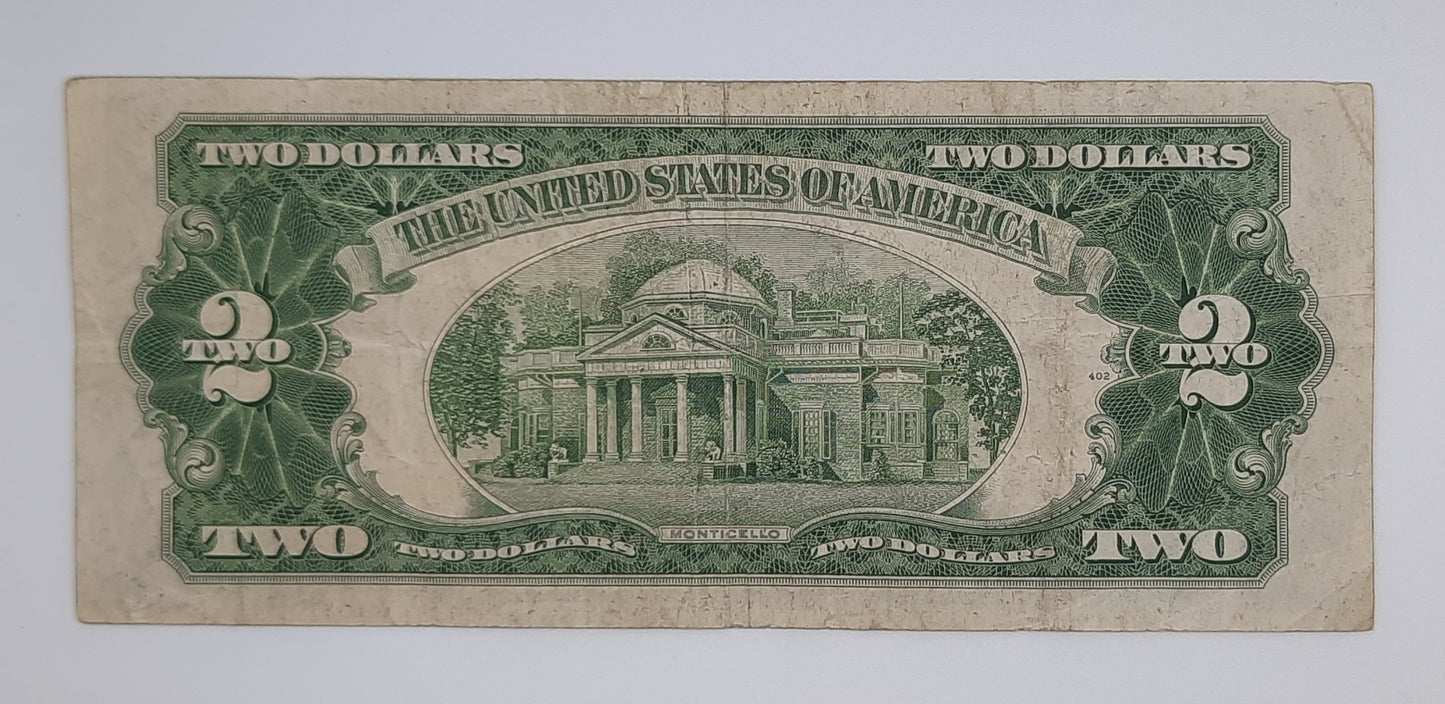 1953A United States of America - 2 (Two) US Dollars Silver Certificate Banknote P-380a Serial No. A 47689102 A