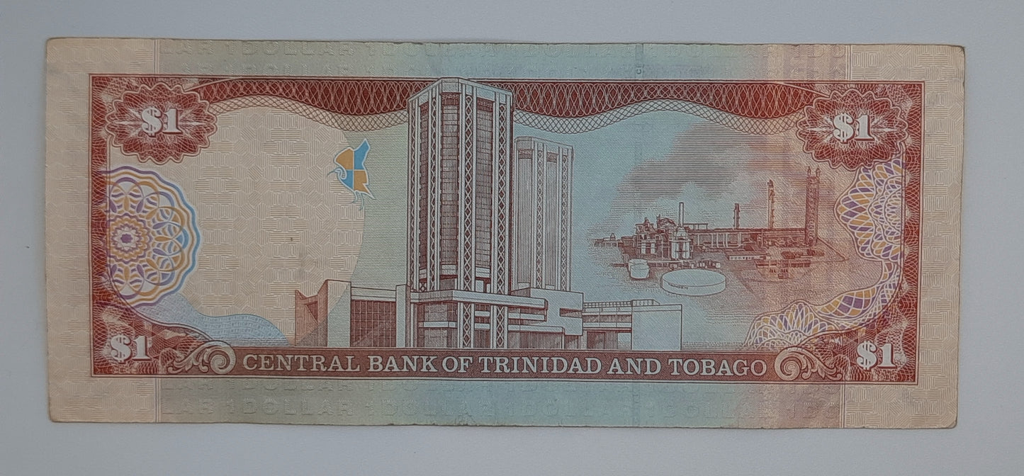 2006 Trinidad and Tobago - 1 (One) Dollar Banknote Serial NO. QV 421704 P-46a.2