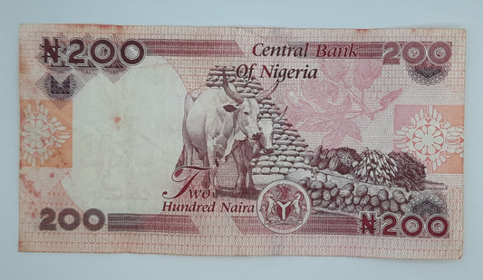 2023 NIGERIA, Central Bank of Nigeria - 200 Nigerian Naira Banknote P-47b.3 Serial No. S40 878908