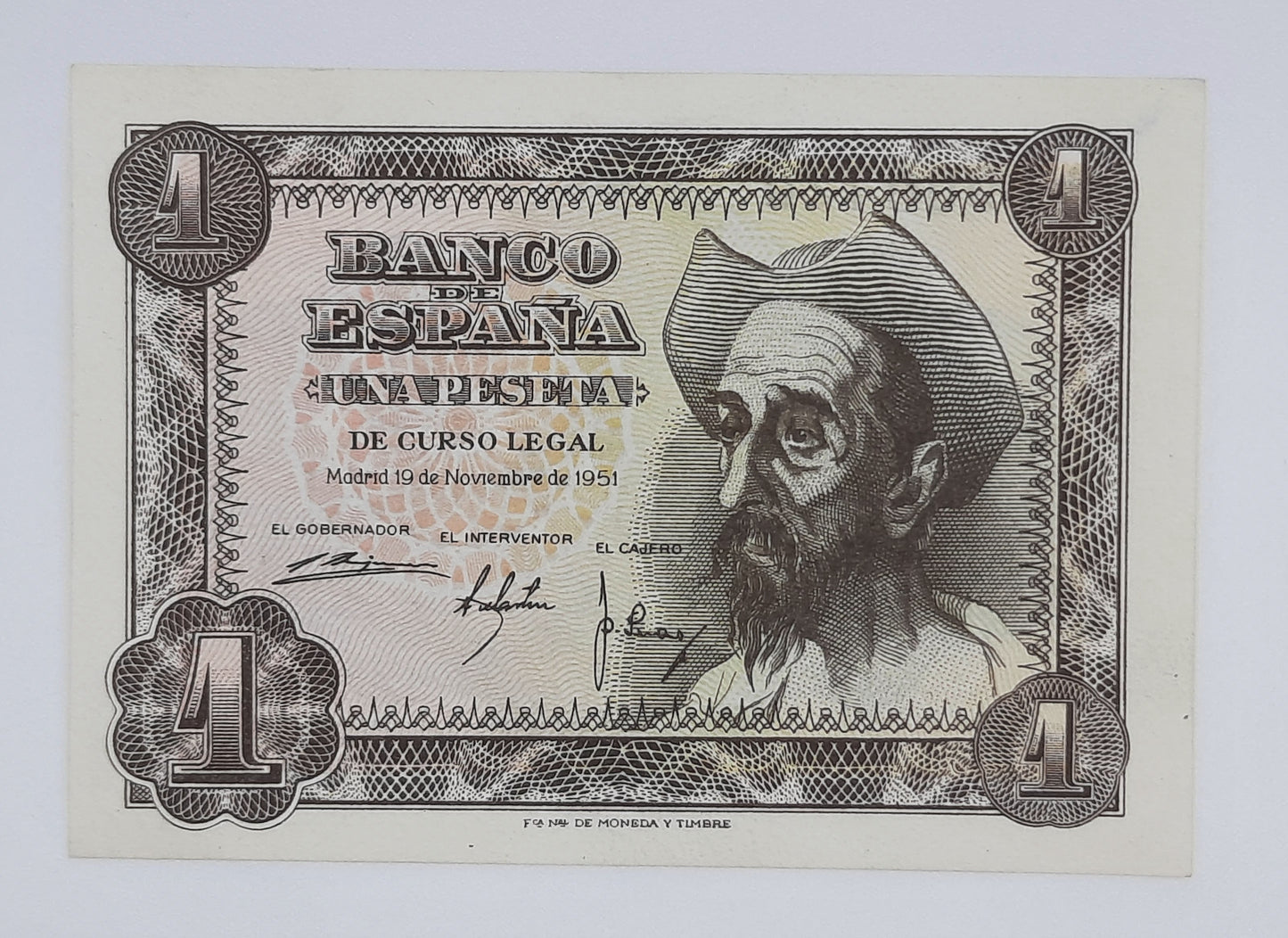 1951 Spain, Banco De Espana - 1 Spanish Peseta Banknote ESP Serial No A 1900720 P-139