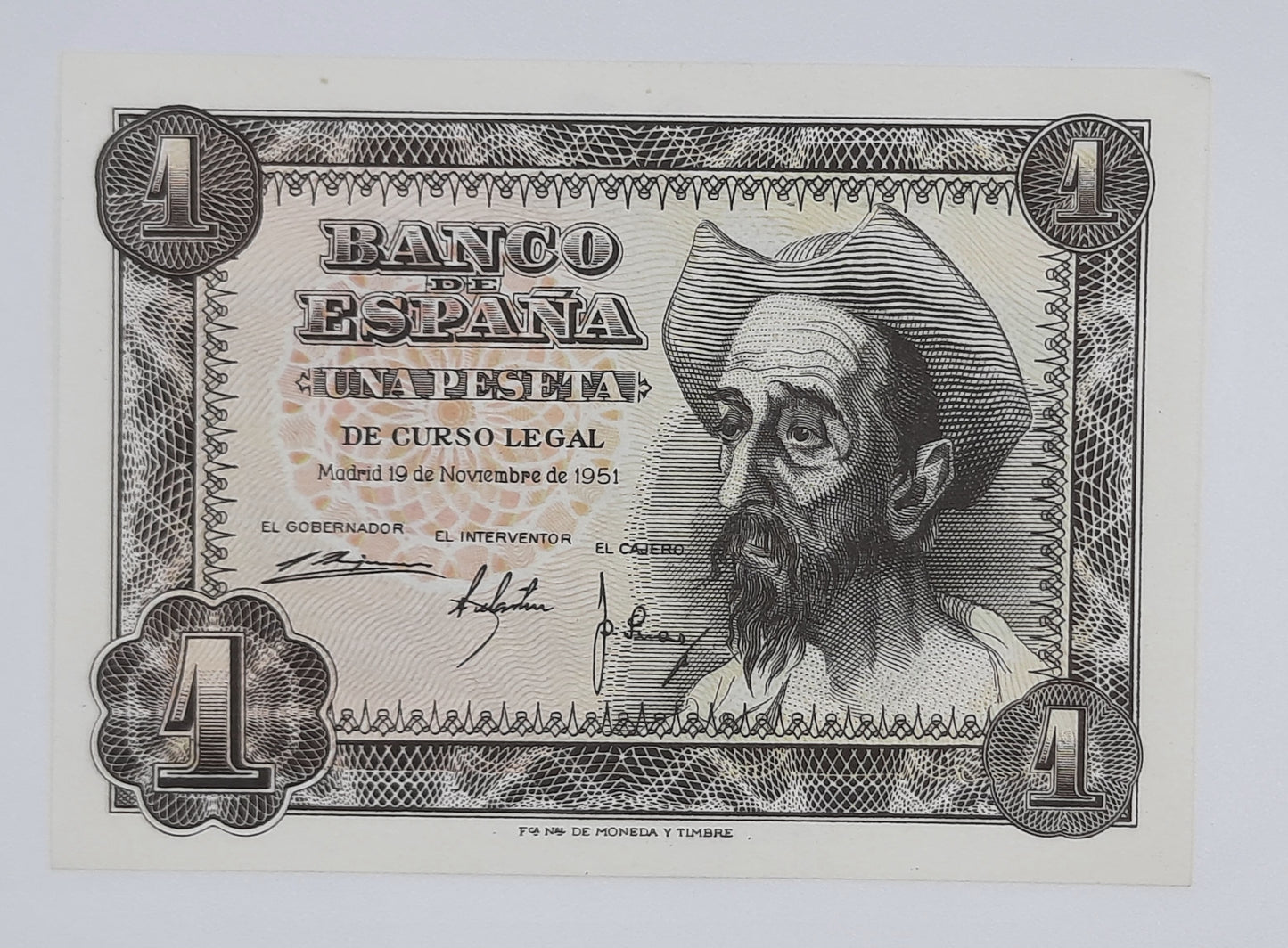 1951 Spain, Banco De Espana - 1 Spanish Peseta Banknote ESP Serial No C 9928456 P-139