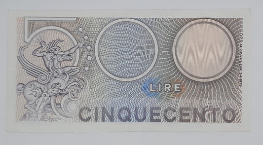 1979 Banca D'Italia, Italy - 500 Italian Lire ITL Banknote P-94 E Vangelli