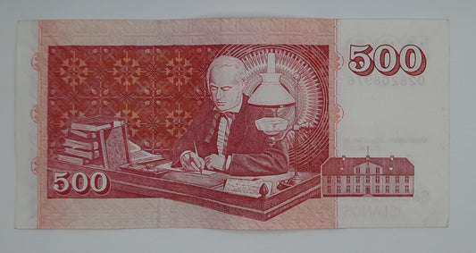 2001 (2004) Iceland, Sedlabanki Iceland - 500 Icelandic Kronur Banknote P-58 Serial No. D 28208976