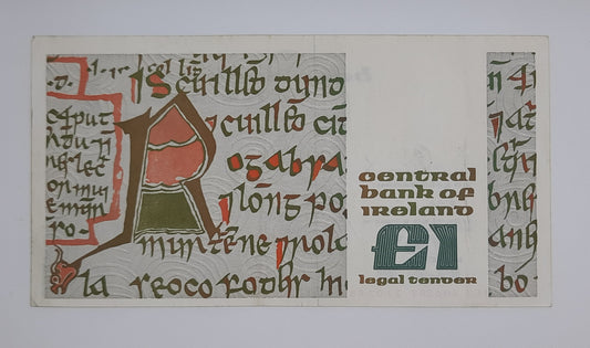 1988 Ireland, The Central Bank of Ireland - 1 (One) Pound Banknote Serial No. JGJ 606587 P-70d