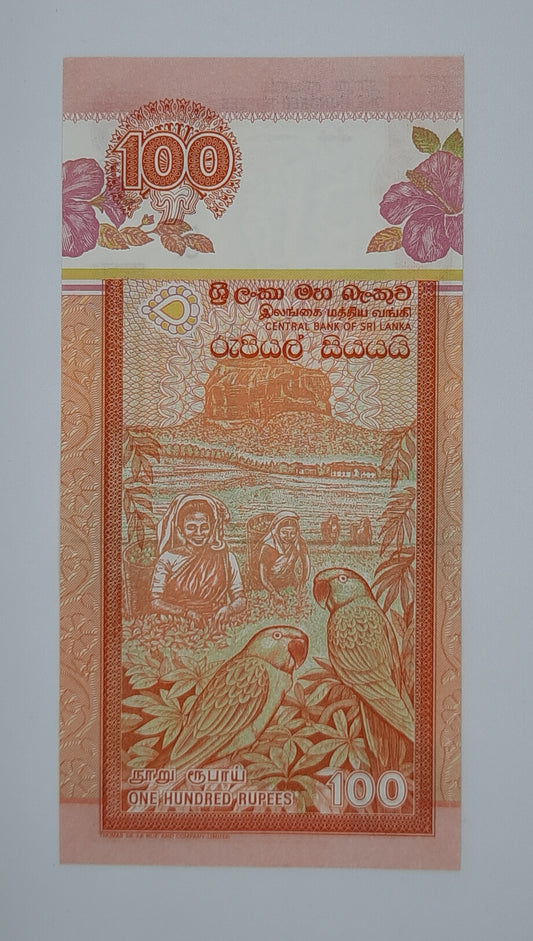 2001 Sri Lanka, Central Bank of Sri Lanka - 100 Sri Lankan Rupees Banknote P-1101b No. J334 494795