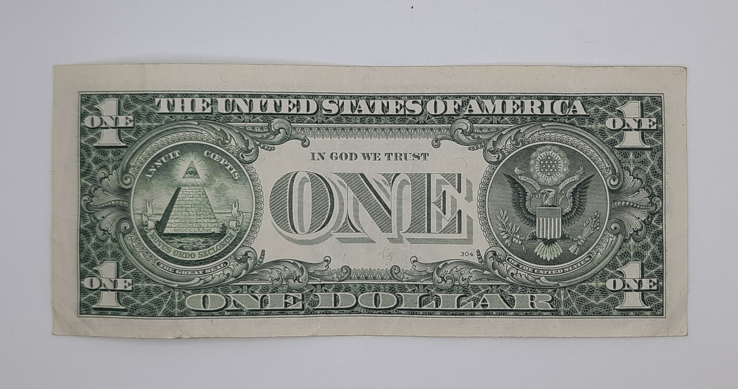 1995 United States of America - 1 (One) US Dollar Federal Reserve Banknote P-471 Serial No. F 19444975 R