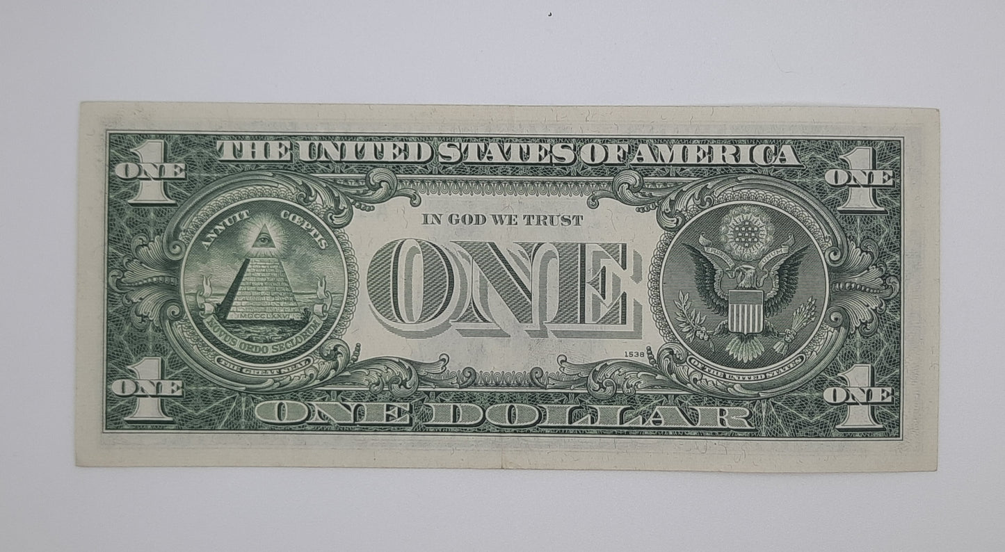 1969 D United States of America - 1 (One) US Dollar Federal Reserve Banknote P-454 Serial No. A 17754157 A
