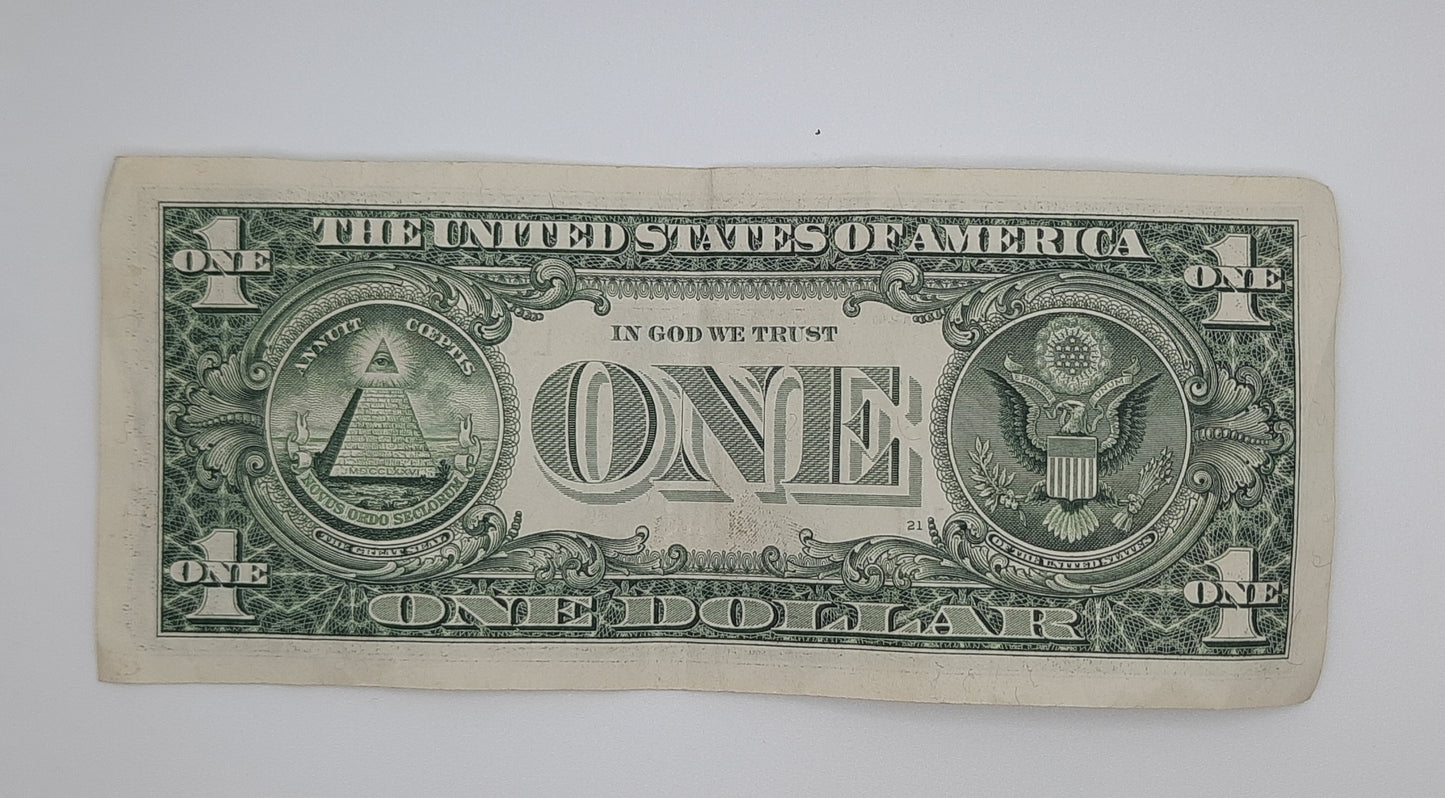 1999 United States of America - 1 (One) US Dollar Federal Reserve Banknote P-454 Serial No. L 82025151 H