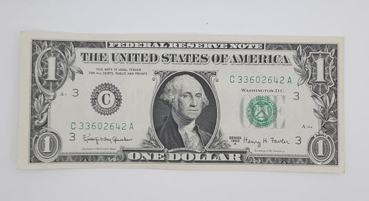 1963 United States of America - 1 (One) US Dollar Federal Reserve Banknote P-378 Serial No. C 33602642 A