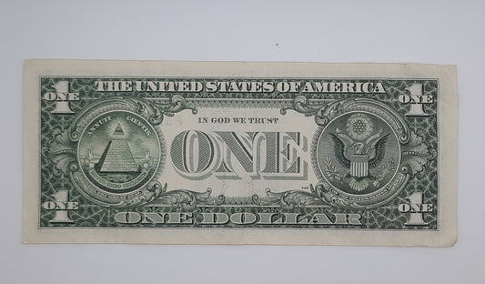 1995 United States of America - 1 (One) US Dollar Federal Reserve Banknote P-471 Serial No. F 33940394 U