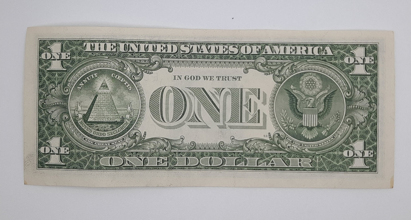 1985 United States of America - 1 (One) US Dollar Federal Reserve Banknote P-454 Serial No. E 02923623 E