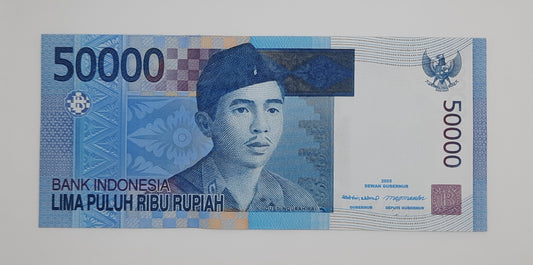 2005 Bank Indonesia - 50000 Indonesian Rupiah Banknote P-145 Serial No. NEL 566643