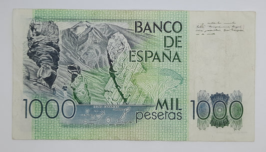 1979 Spain, Banco De Espana - 1000 Spanish Pesetas Banknote ESP Serial No H 8031467 F P-158