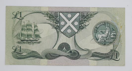 1986 The Bank of Scotland UK - £1 (One) Scottish Pound Banknote Serial No. E1 0356713 P-111