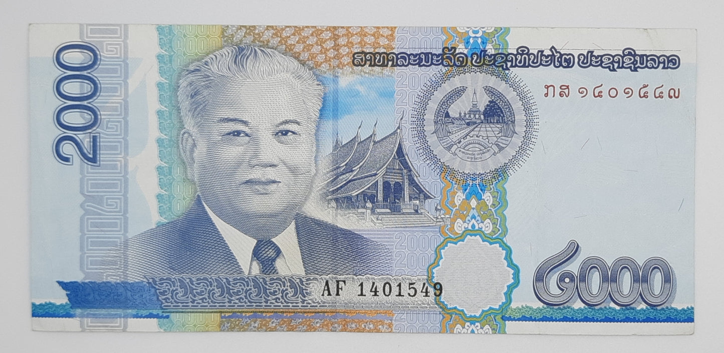 2011 Bank of the Lao PDR Laos - 2000 Lao Kip Banknote P-41