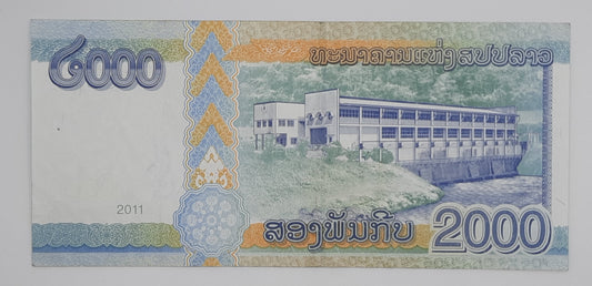 2011 Bank of the Lao PDR Laos - 2000 Lao Kip Banknote P-41