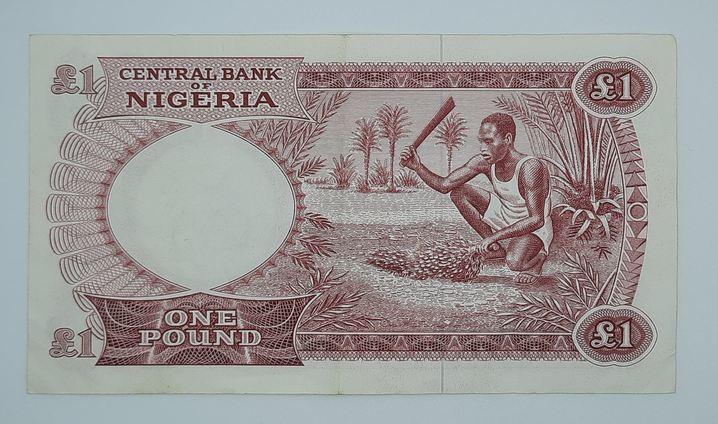 1965 Federal Republic of Nigeria - 1 Nigerian Pound Banknote P-8 Serial No. A91 448477