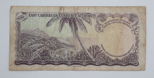 1965 Eastern Caribbean Currency Authority - 20 XCD Dollars Banknote Serial No. A13 258717 P-15