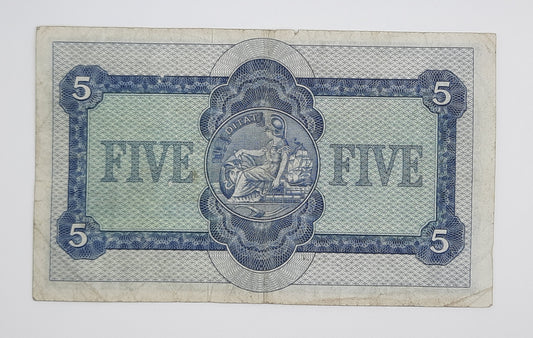 1962 The British Linen Bank, Scotland UK - £5 Scottish Pounds Banknote P-170 Serial No. D12 330682